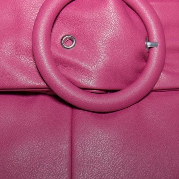 ZARA Vegan Leather Skirt - Belted, High Waisted, Fuchsia Pink - Sz Small - Picture 4 of 7